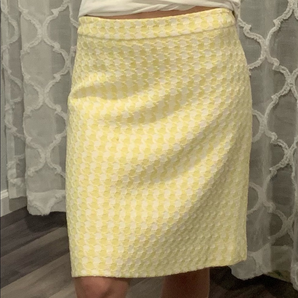 Banana Republic Yellow & Cream Pencil Skirt